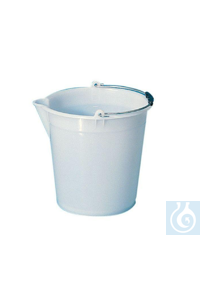 Heavy duty bucket in LDPE with graduation and spout, 9 L  Heavy duty bucket in LDPE with...
